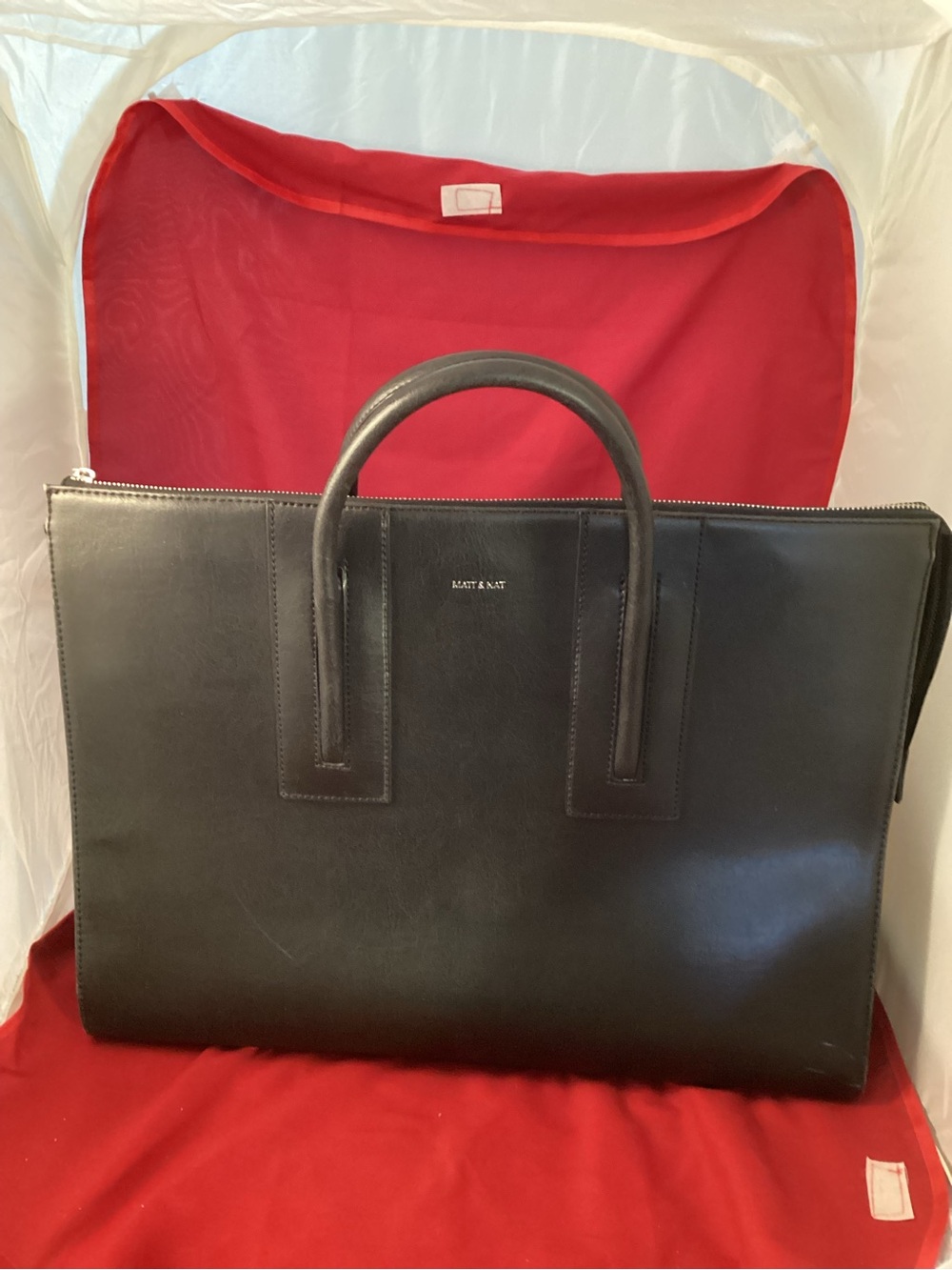Matt & Nat large Black Vegan Leather Structured Briefcase
